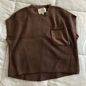 Sage + Stone Brown Ribbed Sweater